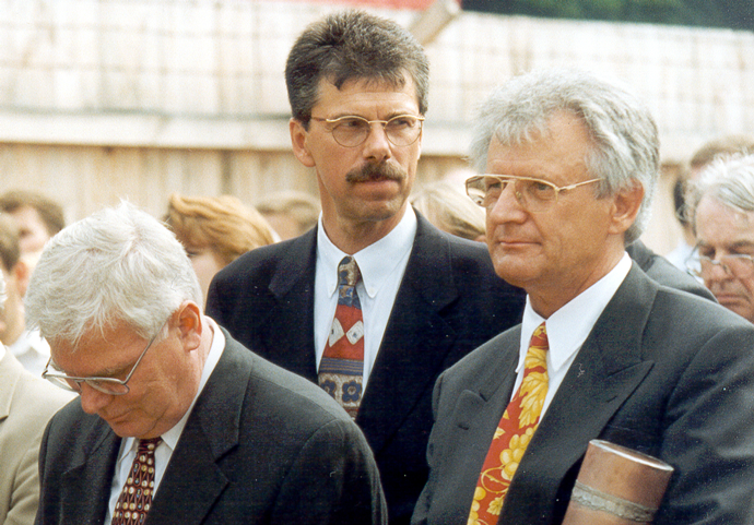 Opening of Cash Centre of Latvijas Banka: Leopold Bolko, Helmut Rittgen, Manfred Wygas