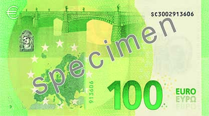 ECB 100euro Banknote back ECB specimen