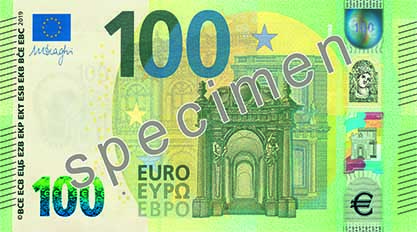 ECB 100euro Banknote front ECB specimen