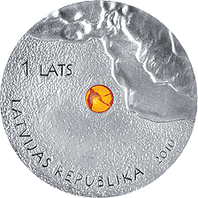 Dzintara monēta averss
