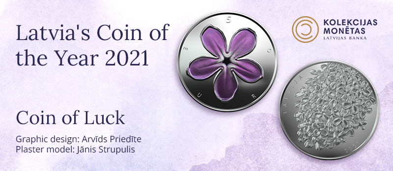 "Coin of Luck" voted Latvia's Coin of the Year 2021 obverse and reverse