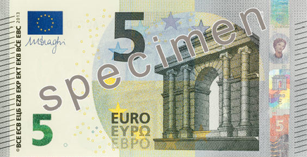 Jaunās 5 eiro banknotes