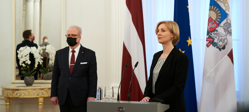 Valsts prezidents E. Levits un Latvijas Bankas Padomes locekle Zita Zariņa